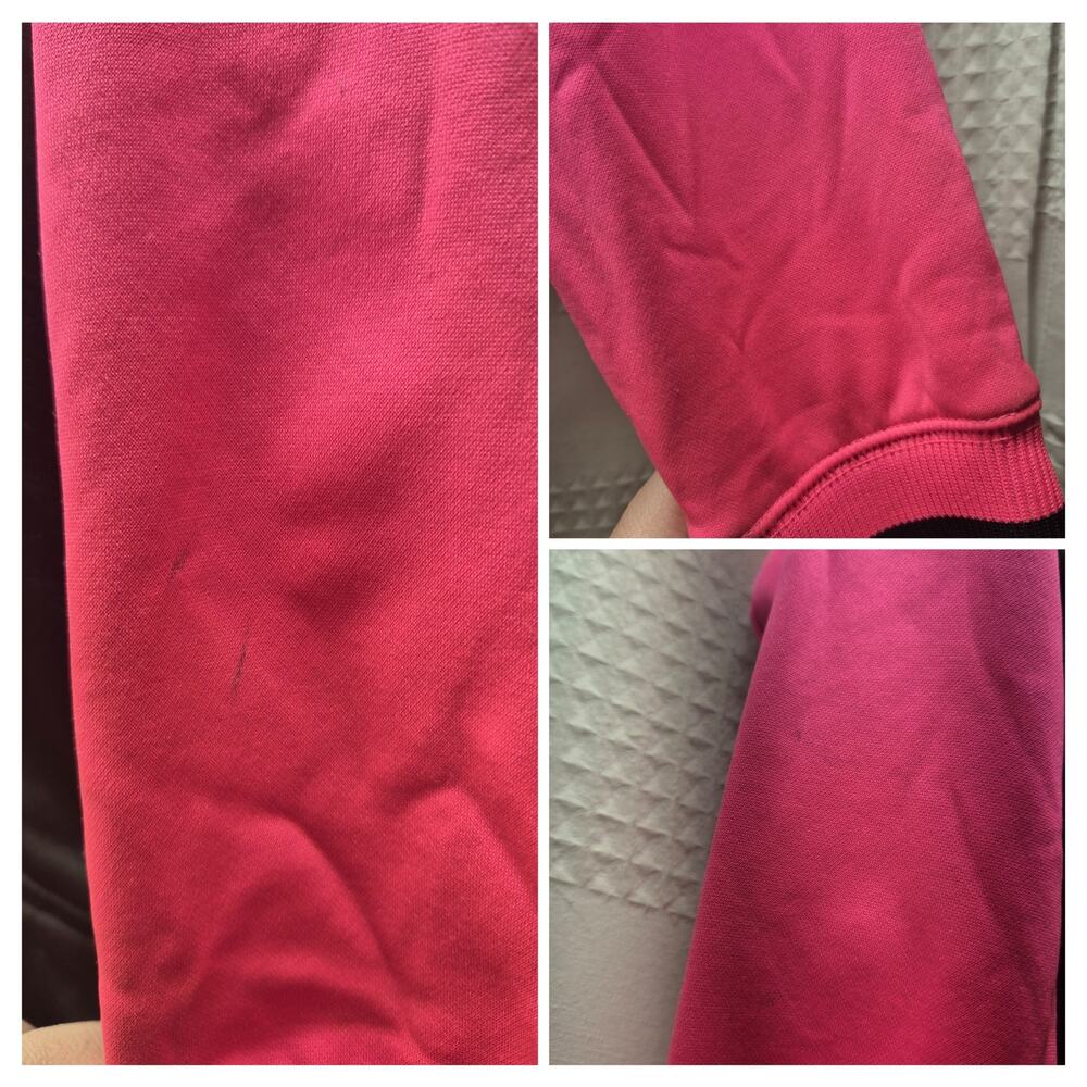 Sports Tek Sweater Womens Size Large Pink Black Colorblock Zip Up Drawstring - Picture 6 of 8